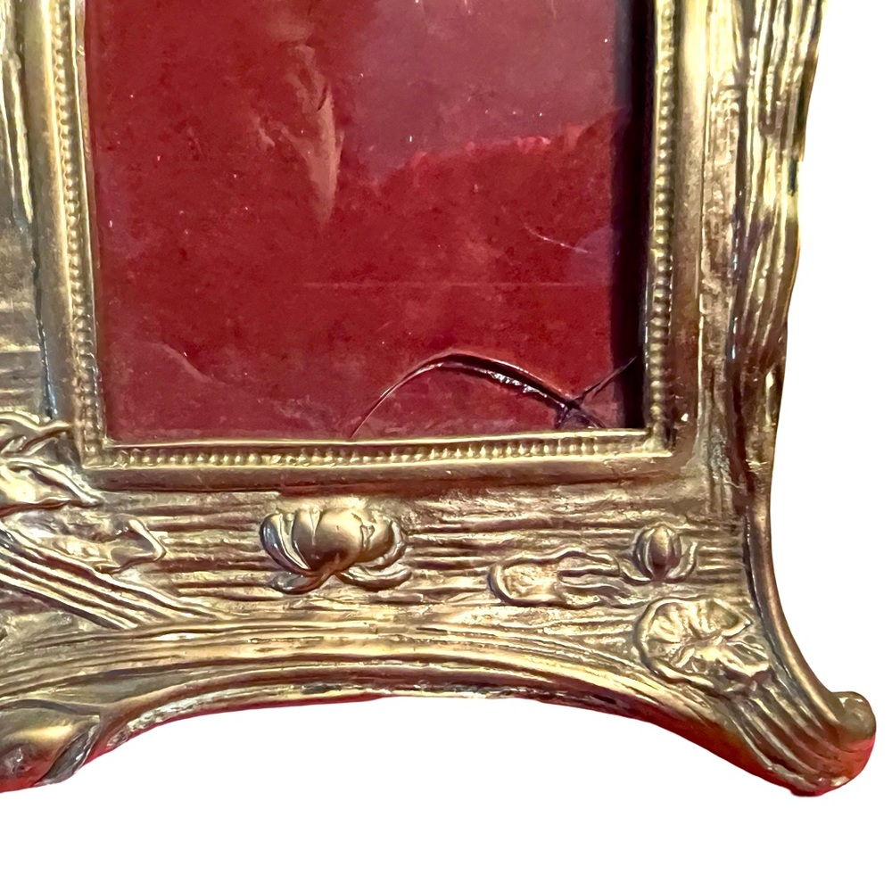 Antique 1970ish Nymph Vintage Art Nouveau Brass/Bronze Picture Frame Heavy - Picture 3 of 6
